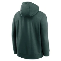 Men's Nike Green Michigan State Spartans Basketball Stack Club Fleece Pullover