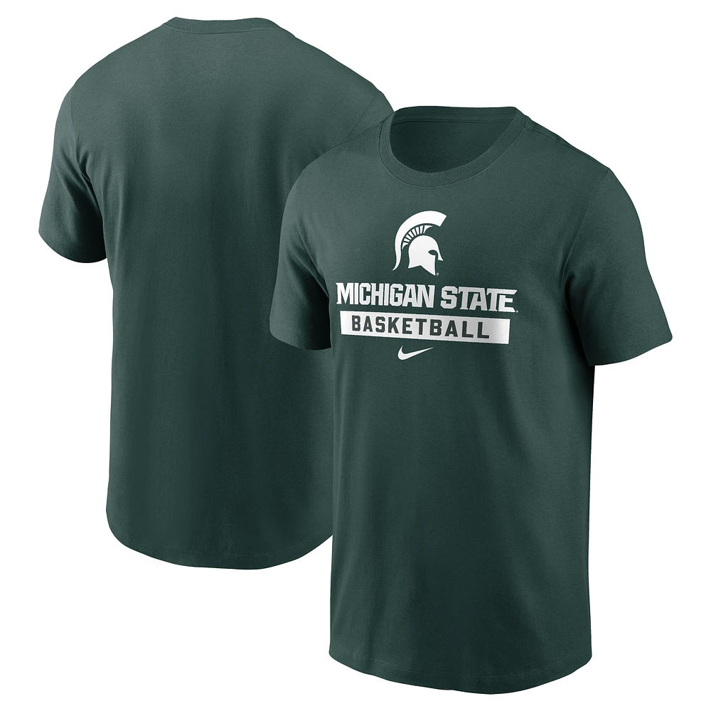 T-shirt de basket-ball Nike Michigan State Spartans pour homme, vert