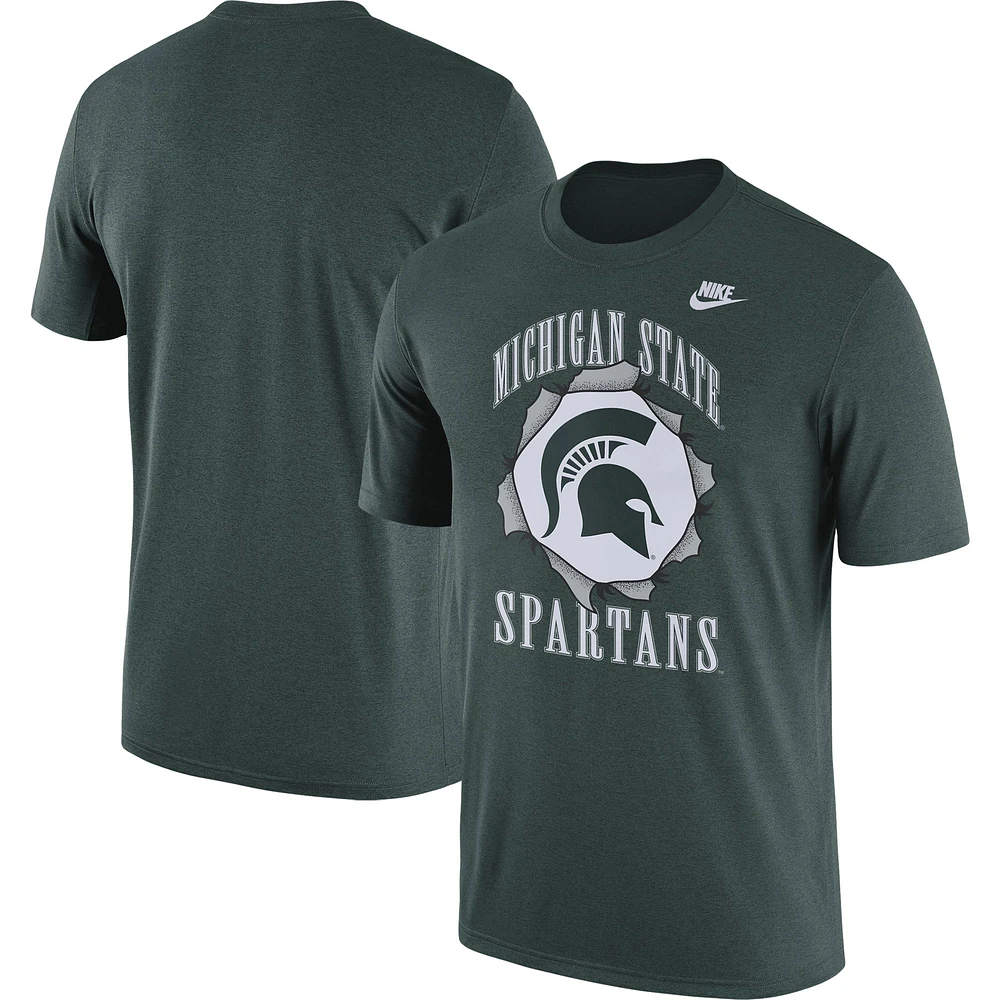 T-shirt pour homme Nike Michigan State Spartans Campus Back to School vert