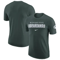 T-shirt pour homme Nike Michigan State Spartans Campus Gametime vert