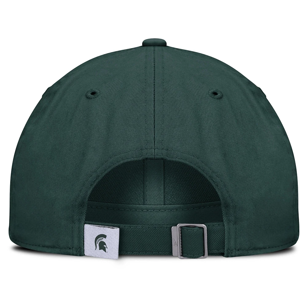 Casquette ajustable Nike Michigan State Spartans Club verte pour homme