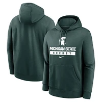 Men's Nike Green Michigan State Spartans Hockey Stack Fleece Pullover Hoodie