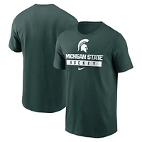 T-shirt de sport hockey sur glace Nike vert Michigan State Spartans pour homme