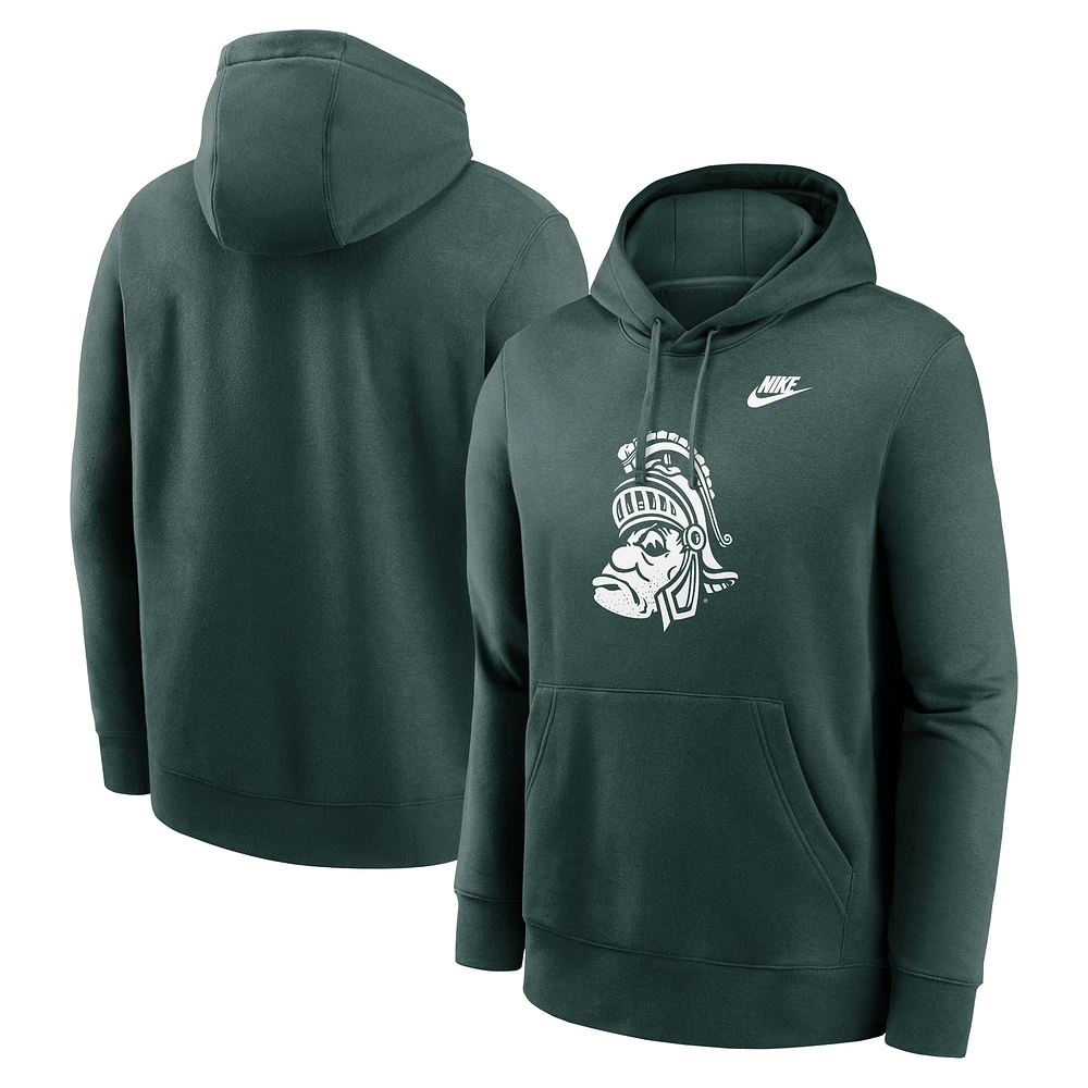 Men's Nike Green Michigan State Spartans Legacy Logo Club Fleece Pullover Hoodie