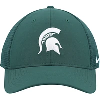 Casquette Nike Legacy91 Meshback Swoosh Performance Flex des Spartans de l'État du Michigan pour homme, vert