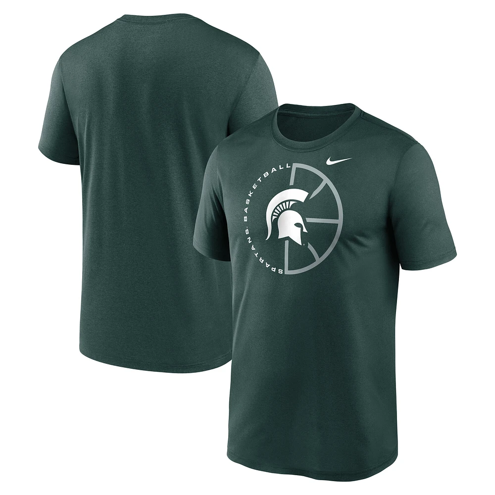 T-shirt de performance Nike Michigan State Spartans Legend Basketball Icon pour homme, vert