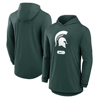 T-shirt à capuche manches longues et Nike Michigan State Spartans pour homme, vert léger