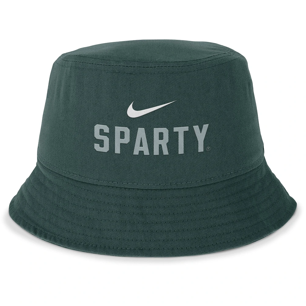 Chapeau bob Apex local Nike State Spartans pour hommes, vert