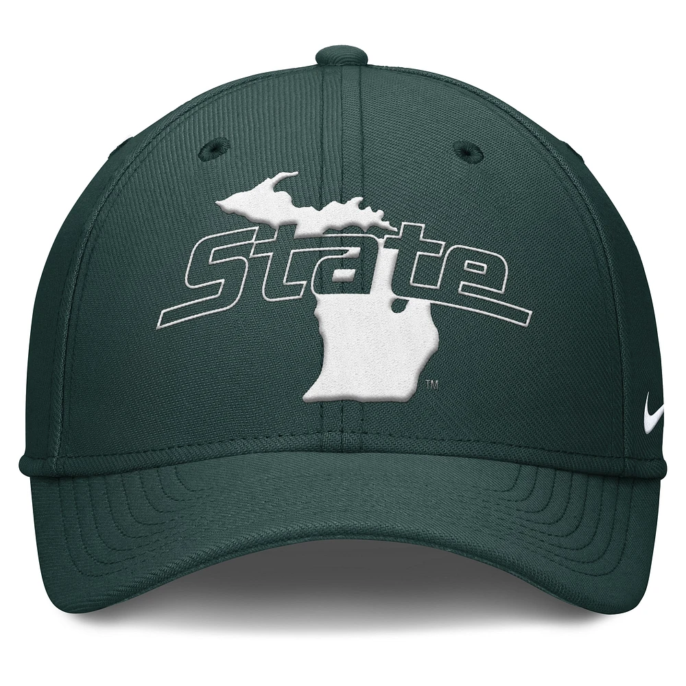 Men's Nike Green Michigan State Spartans Local Swoosh Flex Hat