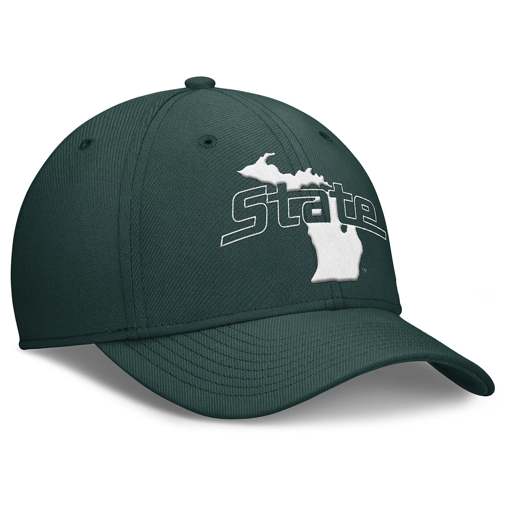 Men's Nike Green Michigan State Spartans Local Swoosh Flex Hat