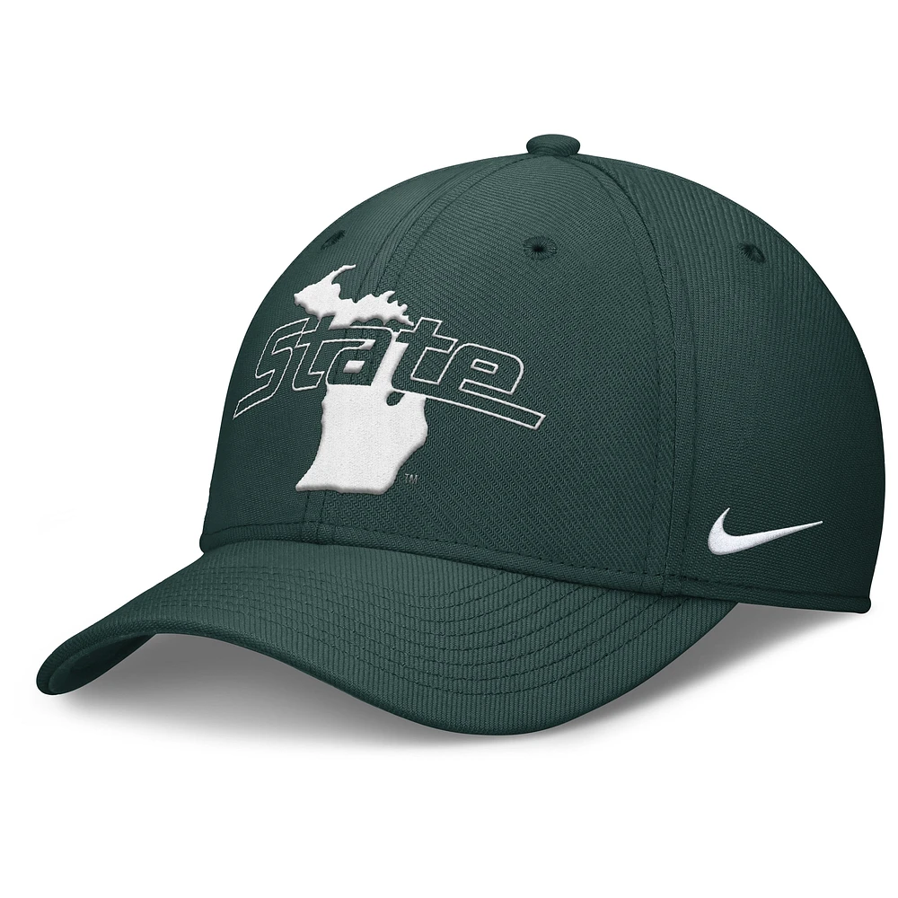 Men's Nike Green Michigan State Spartans Local Swoosh Flex Hat