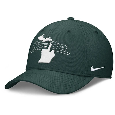 Men's Nike Green Michigan State Spartans Local Swoosh Flex Hat