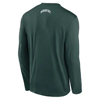 Men's Nike Green Michigan State Spartans On-Court Basketball Shootaround Performance Long Sleeve T-Shirt