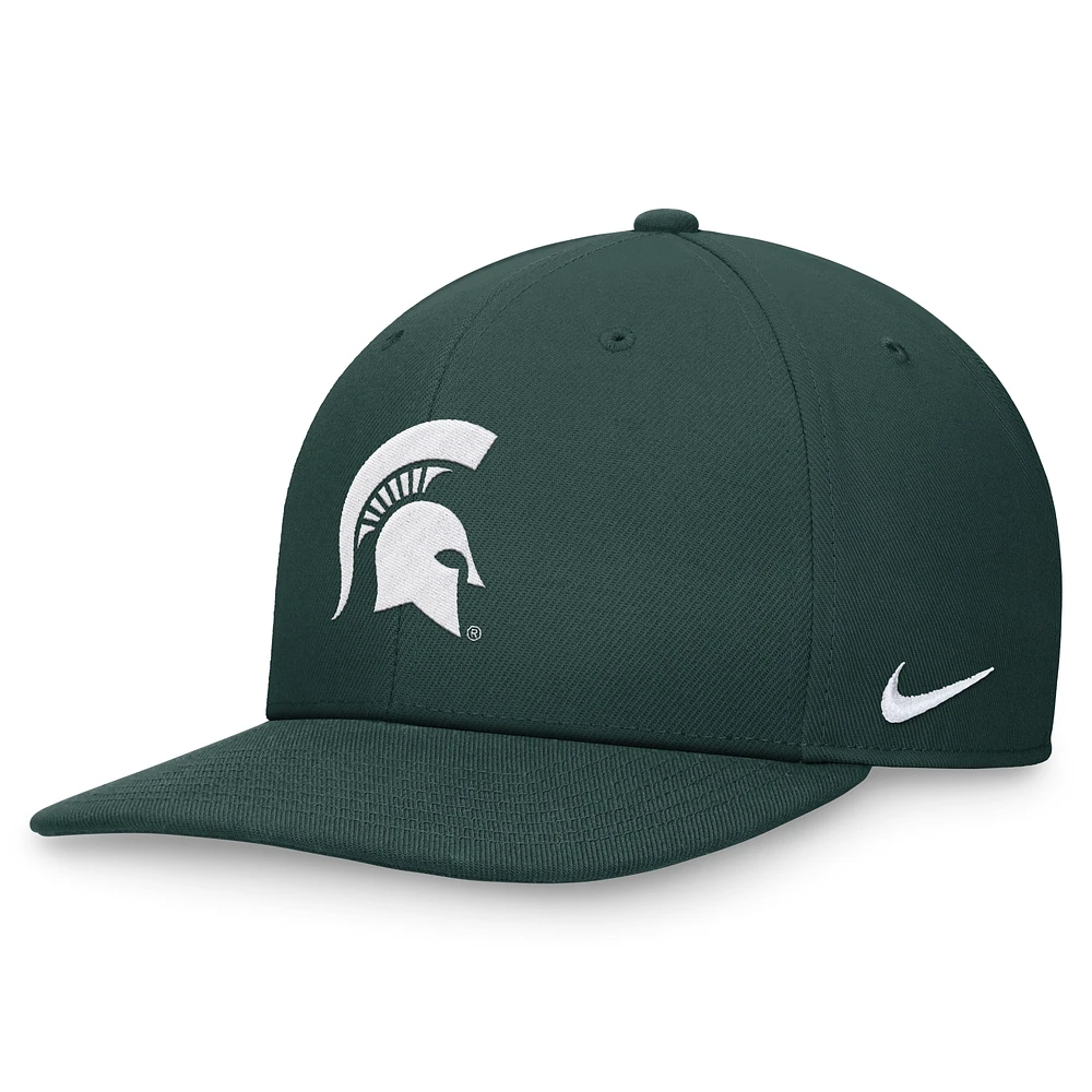 Casquette Snapback Pro Bill On-Field Michigan State Spartans Nike verte pour homme