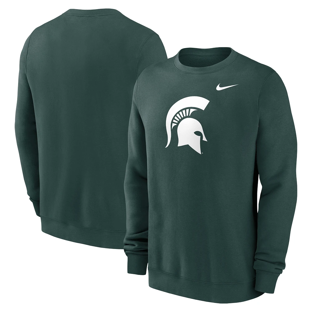 Men's Nike Green Michigan State Spartans Primetime Fleece Pullover Sweatshirt