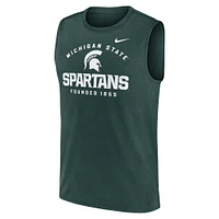 Débardeur musculaire Nike State Spartans Primetime Legend Lock Up Performance vert pour homme