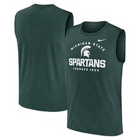 Men's Nike Green Michigan State Spartans Primetime Legend Lock Up Performance Muscle Tank Top