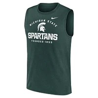 Men's Nike Green Michigan State Spartans Primetime Legend Mascot Lock Up Performance Muscle Tank Top