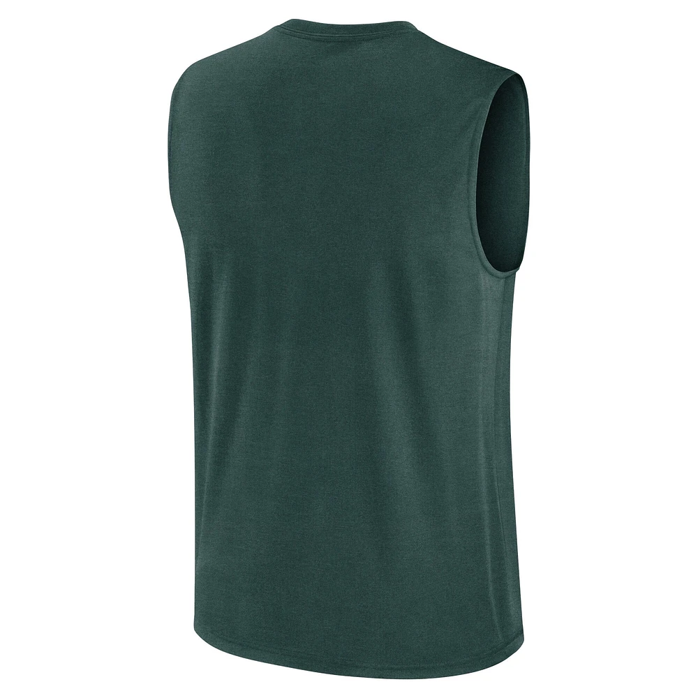 Men's Nike Green Michigan State Spartans Primetime Legend Mascot Lock Up Performance Muscle Tank Top