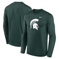 Men's Nike Green Michigan State Spartans Primetime Primary Legend Long Sleeve T-Shirt