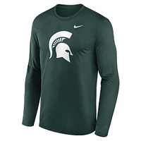 Men's Nike Green Michigan State Spartans Primetime Primary Legend Long Sleeve T-Shirt