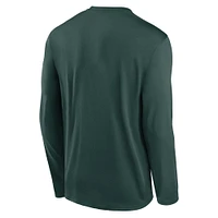 Men's Nike Green Michigan State Spartans Primetime Primary Legend Long Sleeve T-Shirt