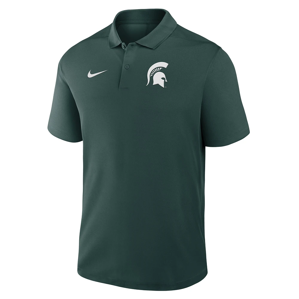 Men's Nike Green Michigan State Spartans Primetime Victory Primary Logo Performance Polo
