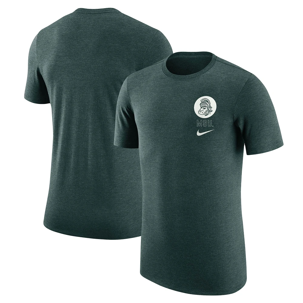 T-shirt rétro tri-mélange Nike Michigan State Spartans pour hommes, vert