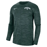 Men's Nike Green Michigan State Spartans Sideline Game Day Velocity Performance Long Sleeve T-Shirt