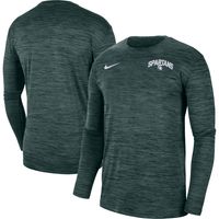 Men's Nike Green Michigan State Spartans Sideline Game Day Velocity Performance Long Sleeve T-Shirt