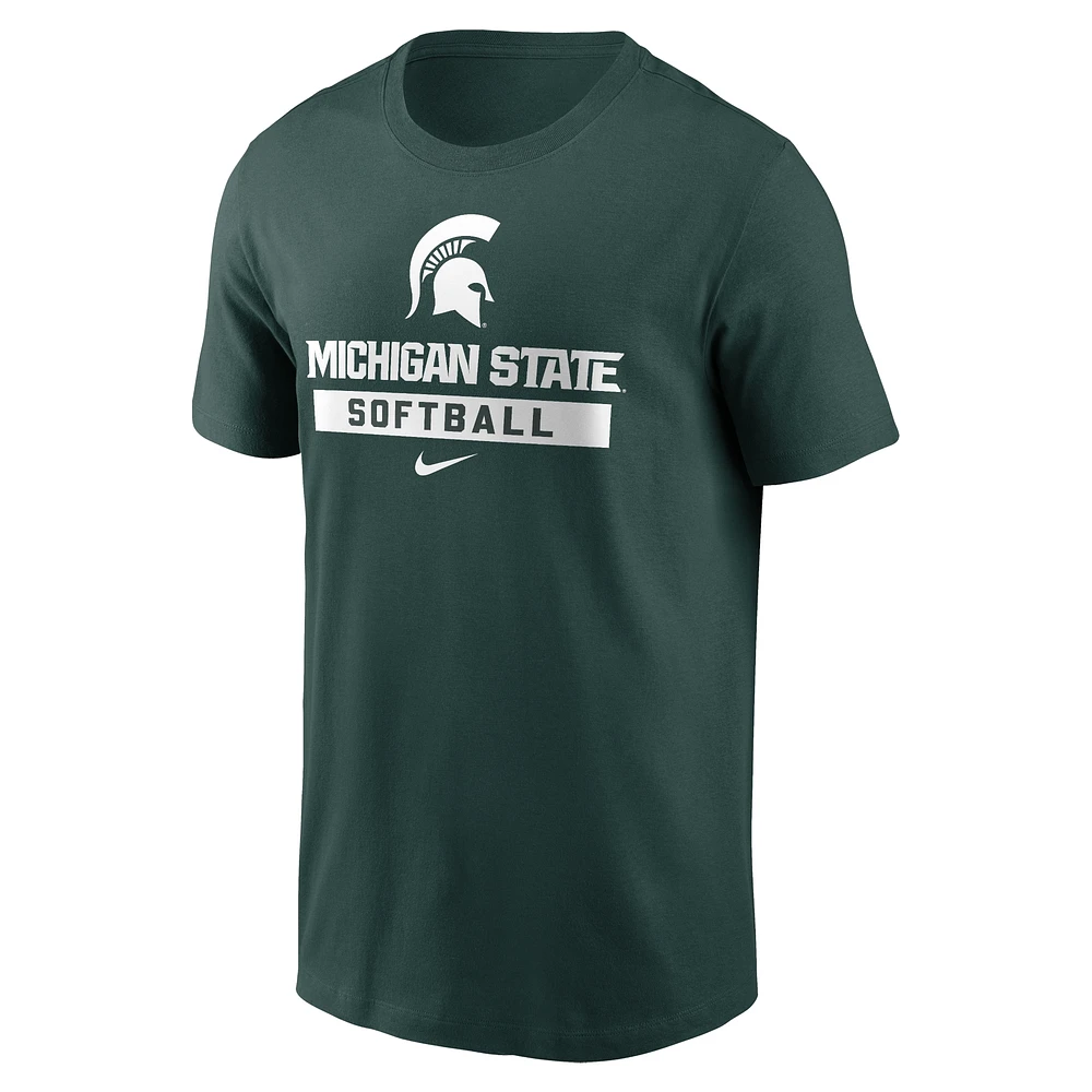 T-shirt de softball Nike Michigan State Spartans pour homme, vert