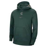 Men's Nike Green Michigan State Spartans Team Basketball Spotlight Performance Pullover Hoodie