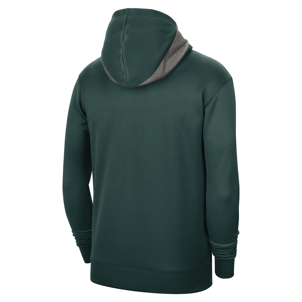 Men's Nike Green Michigan State Spartans Team Basketball Spotlight Performance Pullover Hoodie