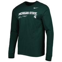 Men's Nike Green Michigan State Spartans Team Practice Performance Long Sleeve T-Shirt