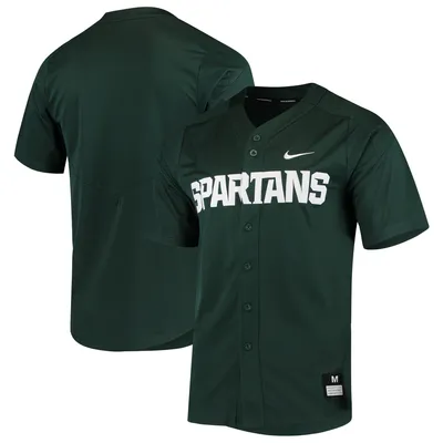Men's Nike Natural Michigan State Spartans Replica Vapor Elite Full-Button Baseball Jersey, S