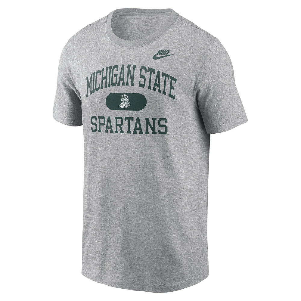 Men's Nike Heather Gray Michigan State Spartans Legacy Alma Mater T-Shirt