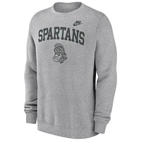 Men's Nike Heather Gray Michigan State Spartans Legacy Classic Pullover Sweatshirt