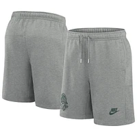 Men's Nike Heather Gray Michigan State Spartans Legacy Essential Fleece Shorts