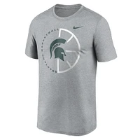 Men's Nike Heather Gray Michigan State Spartans Legend Basketball Icon Performance T-Shirt