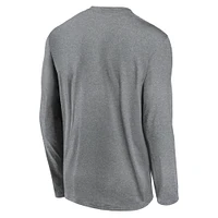Men's Nike Heather Gray Michigan State Spartans Primary Stack Legend Performance Long Sleeve T-Shirt