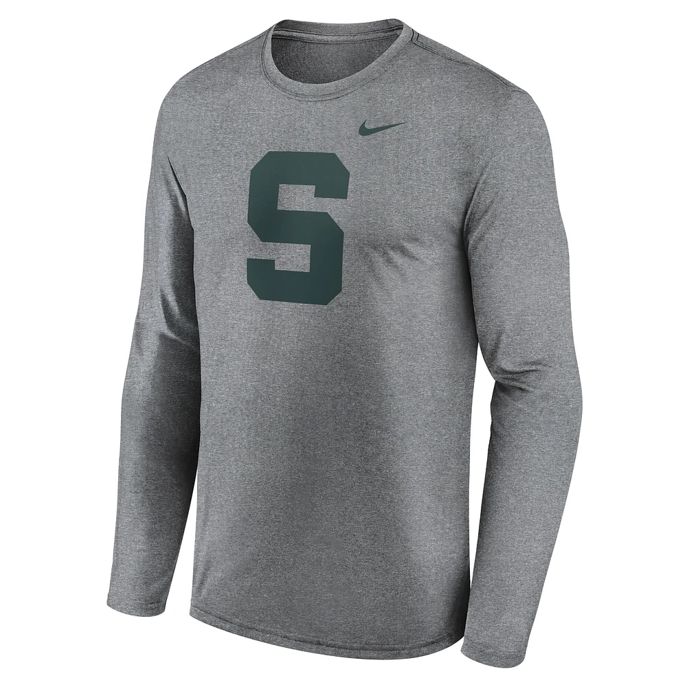T-shirt Nike à manches longues pour homme, gris chin
