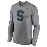 T-shirt Nike à manches longues pour homme, gris chin