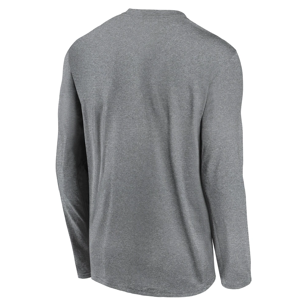 T-shirt Nike à manches longues pour homme, gris chin
