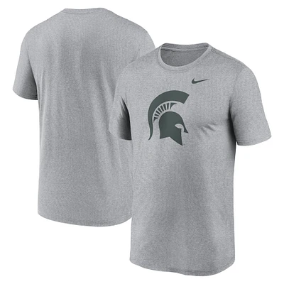 T-shirt Nike gris chiné avec logo Michigan State Spartans Primetime Legend pour homme