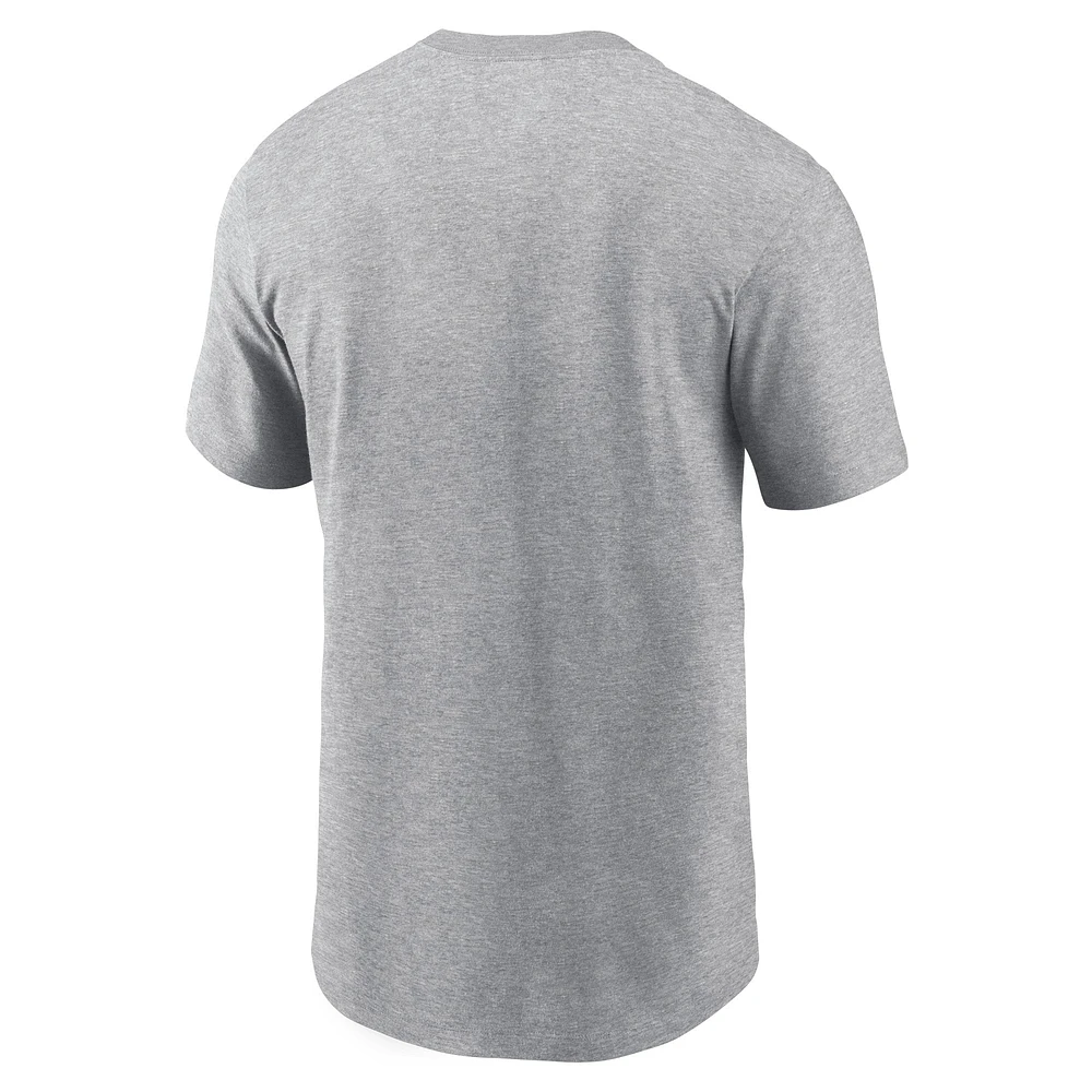 Men's Nike Heather Gray Michigan State Spartans Primetime Wordmark T-Shirt