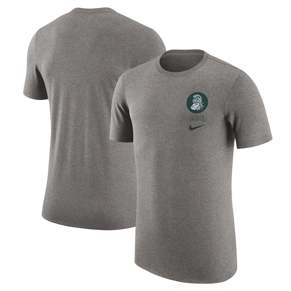 T-shirt rétro tri-mélange Nike State Spartans gris chiné pour homme