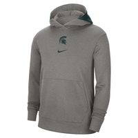 Men's Nike Heather Gray Michigan State Spartans Team Basketball Spotlight Performance Pullover Hoodie