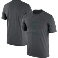 Men's Nike Heathered Charcoal Michigan State Spartans Team Football Legend T-Shirt