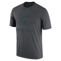 Men's Nike Heathered Charcoal Michigan State Spartans Team Football Legend T-Shirt