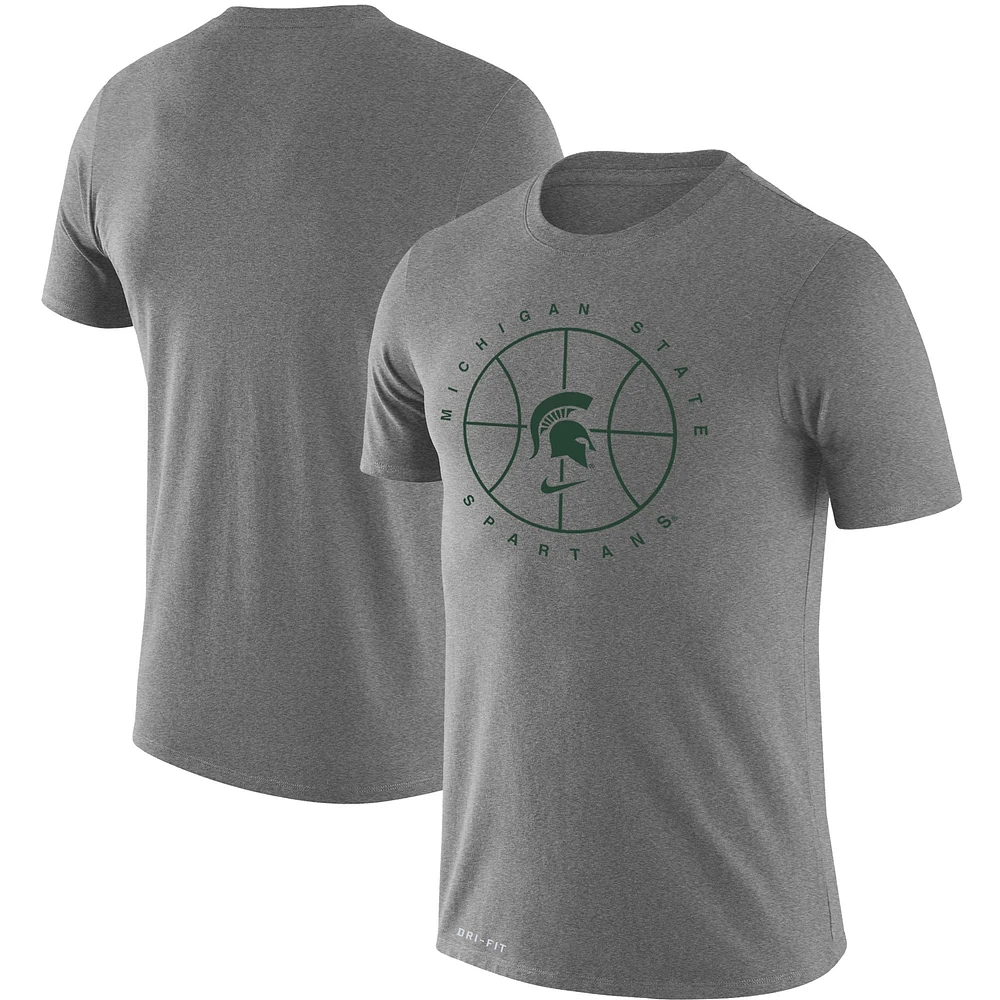 T-shirt Nike State Spartans Basketball Icon Legend Performance gris chiné pour homme